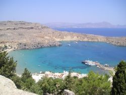 A view from the Lindos acropolis, the island of Rhodes by Gordana Zdjelar 